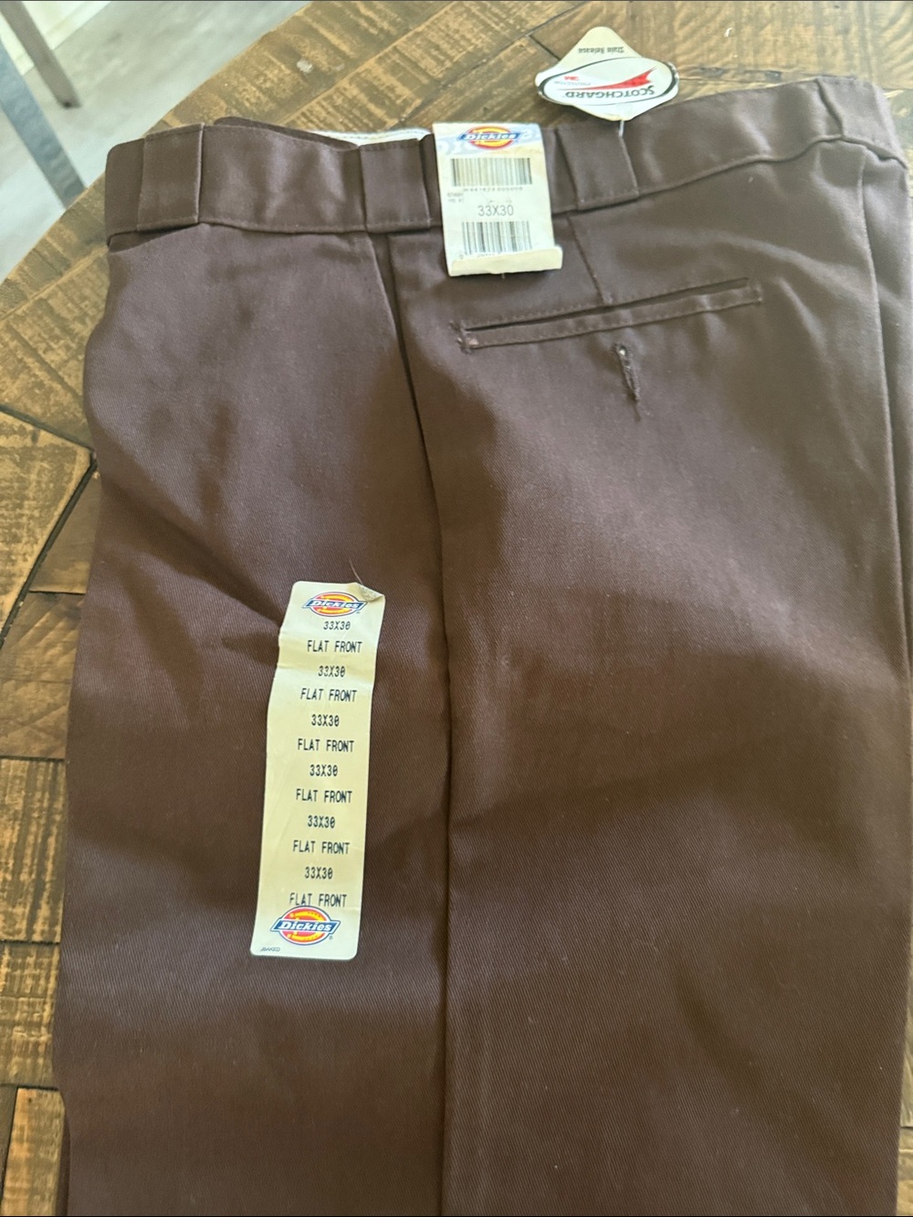 Dickies Men's Flat Front Chinos in Dark Brown